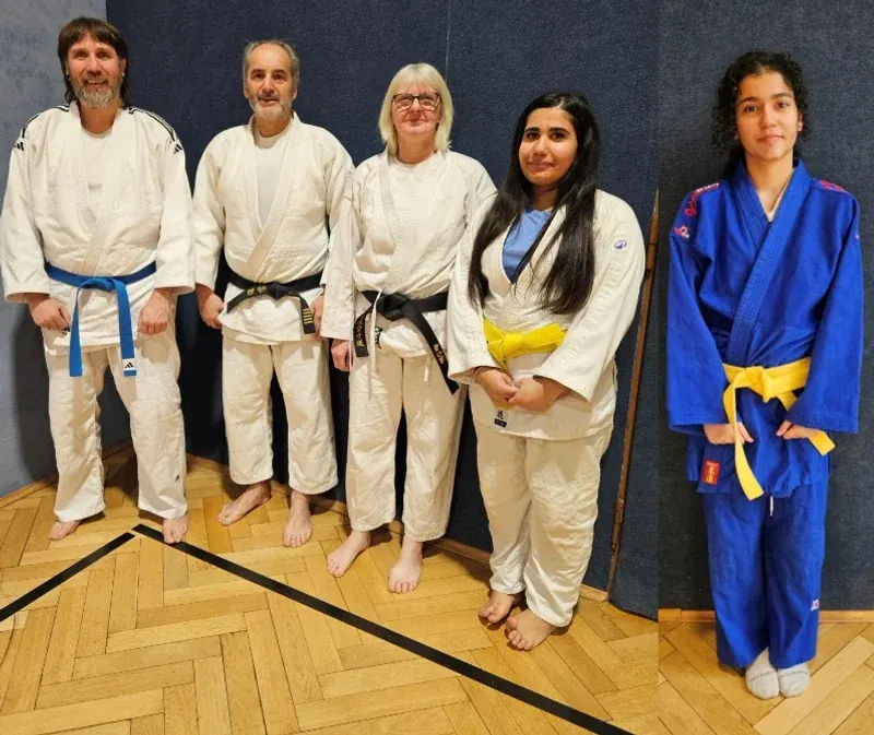 Trainer-Team Dortmunder Budo SV — Koray, Frank, Ute, Sara, Panteha — Standort Schüren